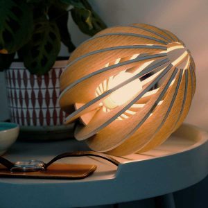 lampe bois chêne de table original design