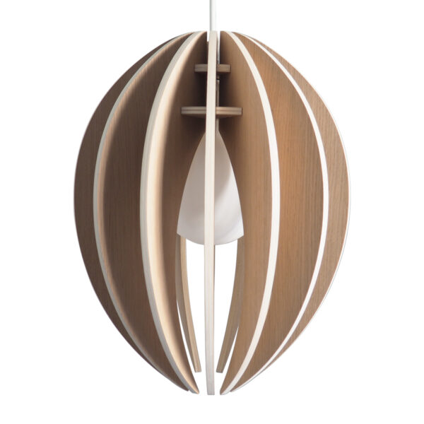 Lampe suspension bois chêne made in france