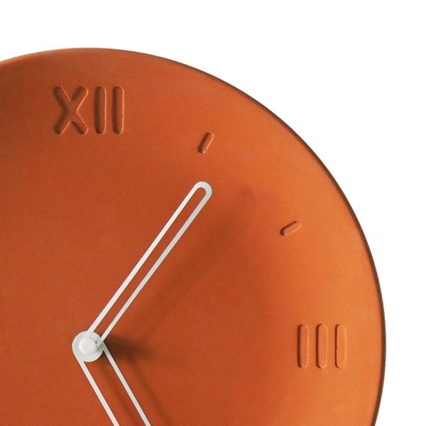 horloge murale beton terracotta made in france aiguilles blanches
